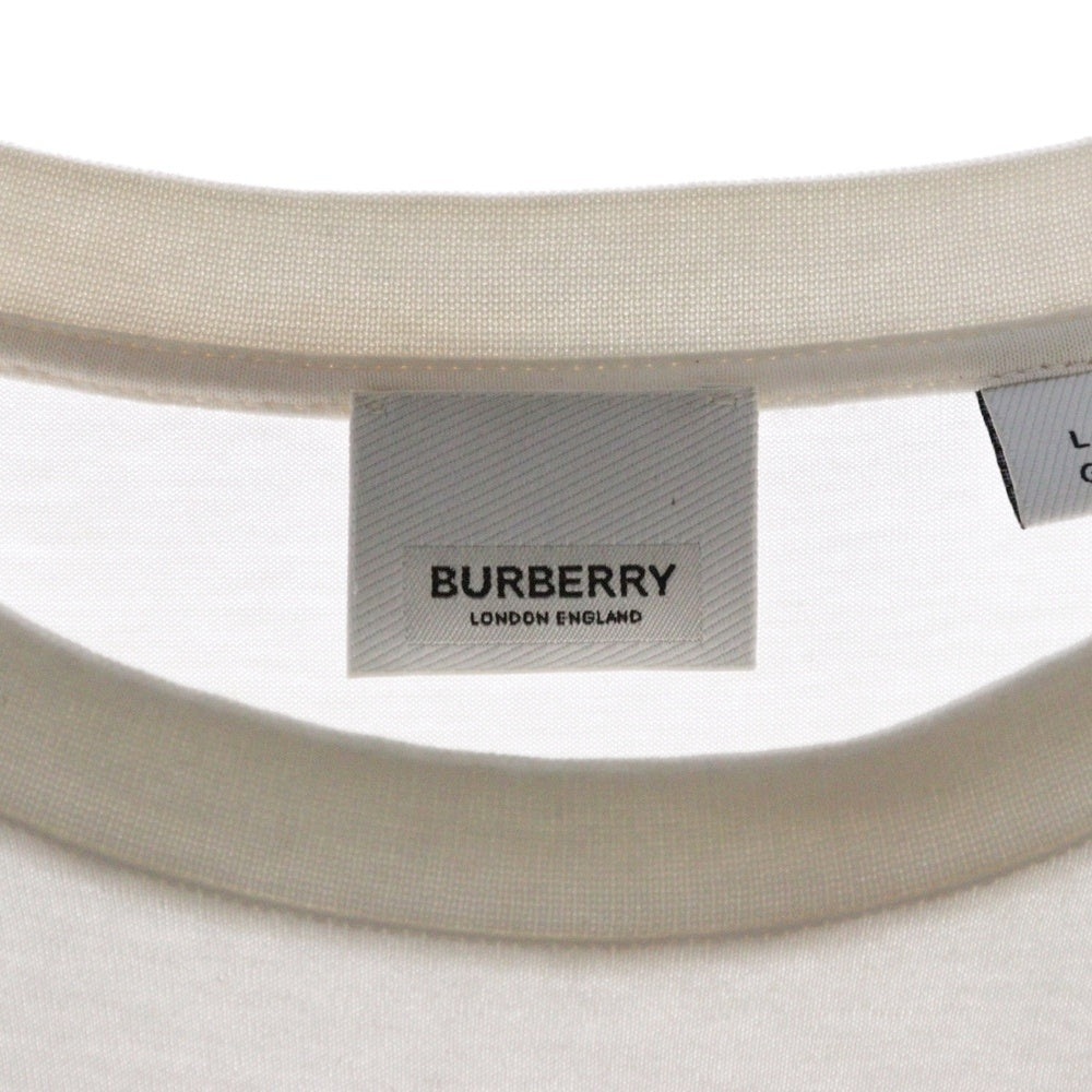 BURBERRY(バーバリー) ラバーロゴデザイン クルーネック半袖Tシャツ ホワイト 8042749