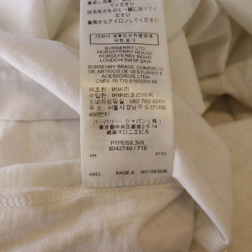 BURBERRY(バーバリー) ラバーロゴデザイン クルーネック半袖Tシャツ ホワイト 8042749