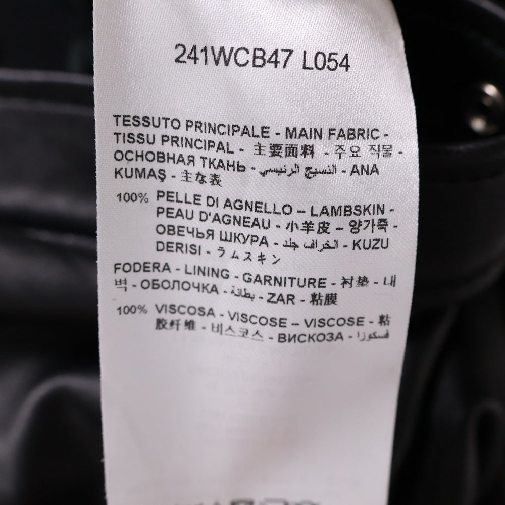THE ATTICO(ジ・アティコ) ラムレザー スナップボタン ジャケット レディース ブラック 241WCB47 L054