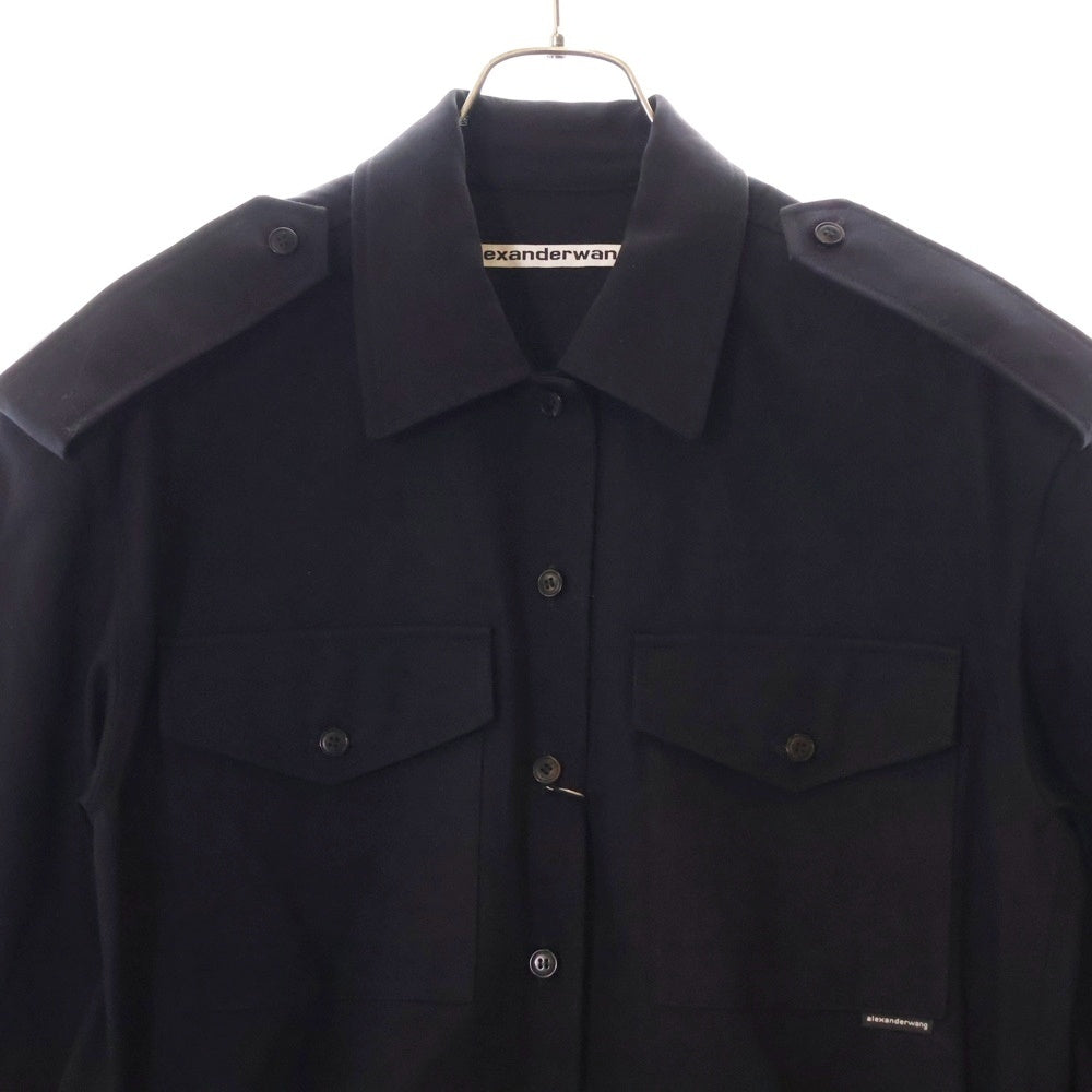 ALEXANDER WANG(アレキサンダーワン) Prestyled Pleated Mini Skirt Romper フロントポケット ジャケット プリーツスカート ワンピース ブラック レディース 1WC4246691