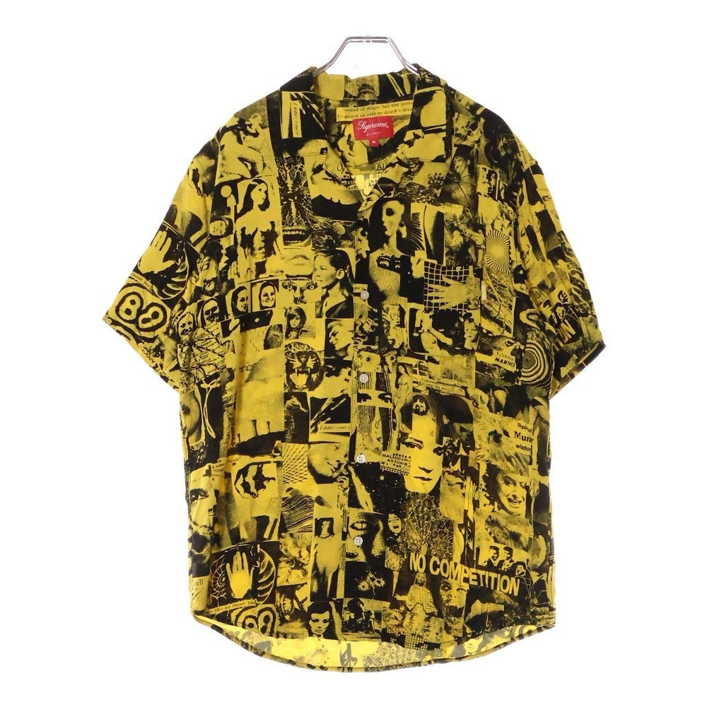 SUPREME(シュプリーム) 18SS Vibrations Rayon Shirt 総柄 レーヨン 半袖 オープンカラー シャツ イエロー