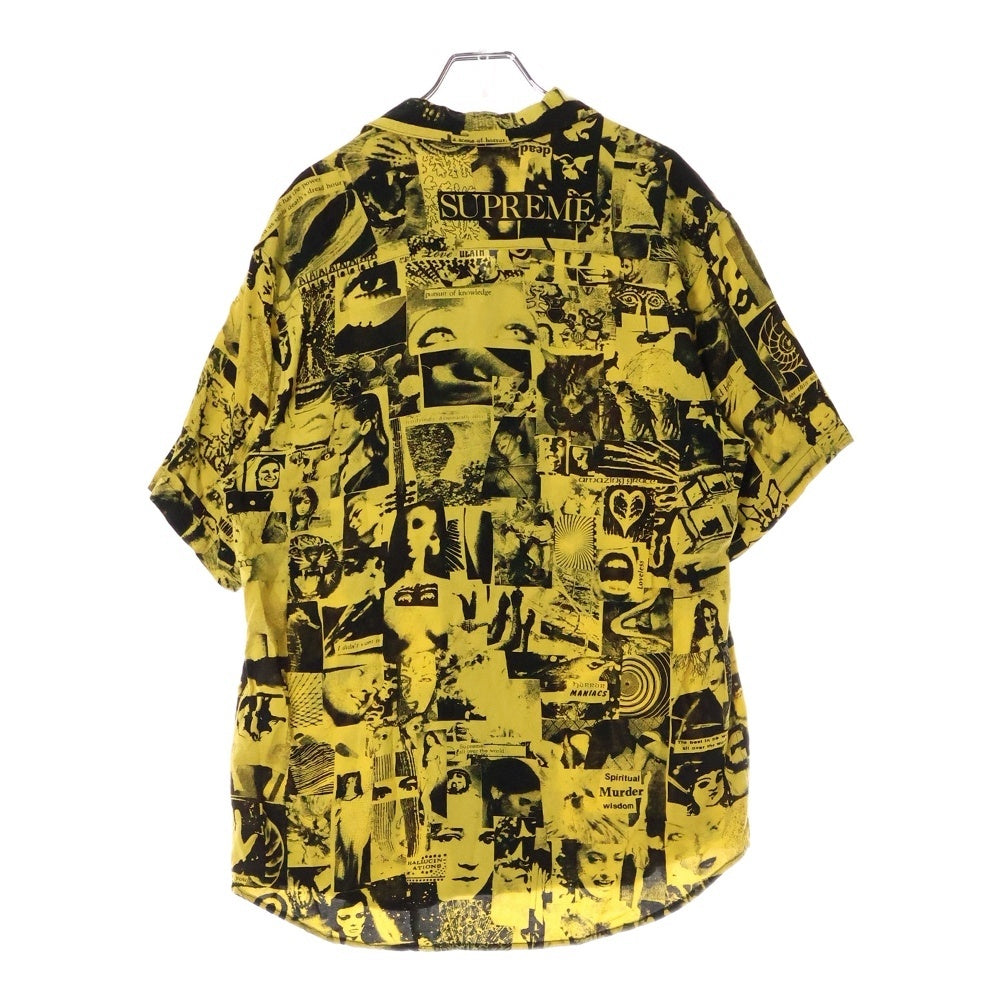 SUPREME(シュプリーム) 18SS Vibrations Rayon Shirt 総柄 レーヨン 半袖 オープンカラー シャツ イエロー
