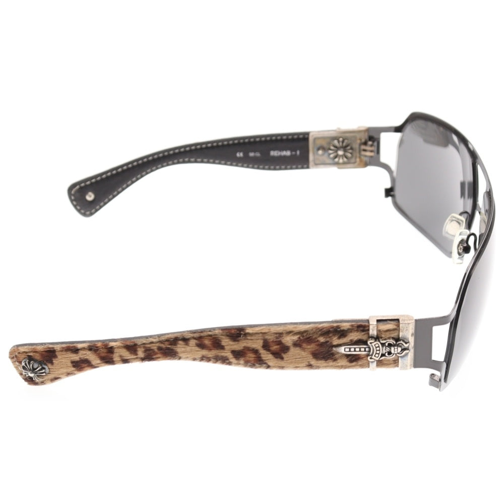 CHROME HEARTS(クロムハーツ) REHAB-1 ハラコ レオパードサングラス メガネ ブラウン 63