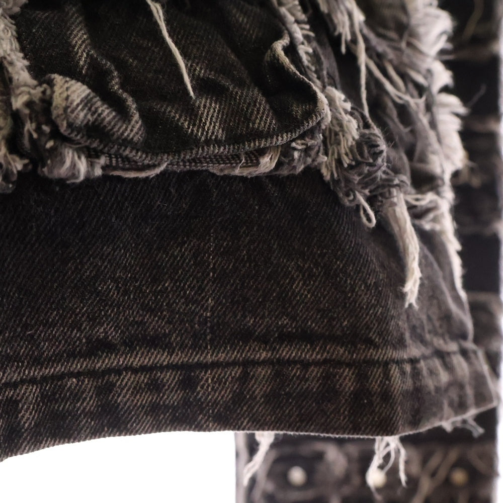 NO/FAITH STUDIOS(ノーフェイスストゥディオス) 64 POCKET PANTS ダメージ加工 64ポケット ワイドデニムパンツ グレー