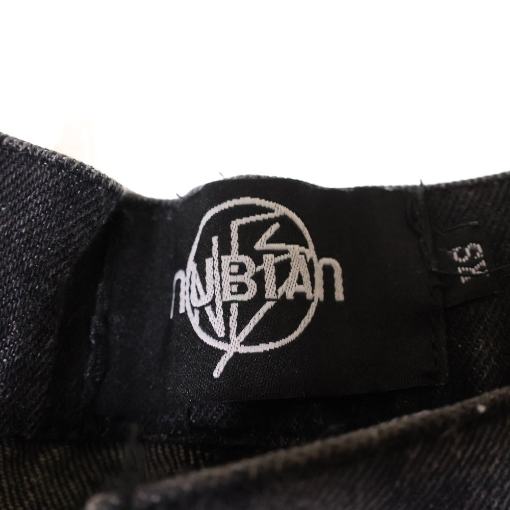 NO/FAITH STUDIOS(ノーフェイスストゥディオス) 64 POCKET PANTS ダメージ加工 64ポケット ワイドデニムパンツ グレー