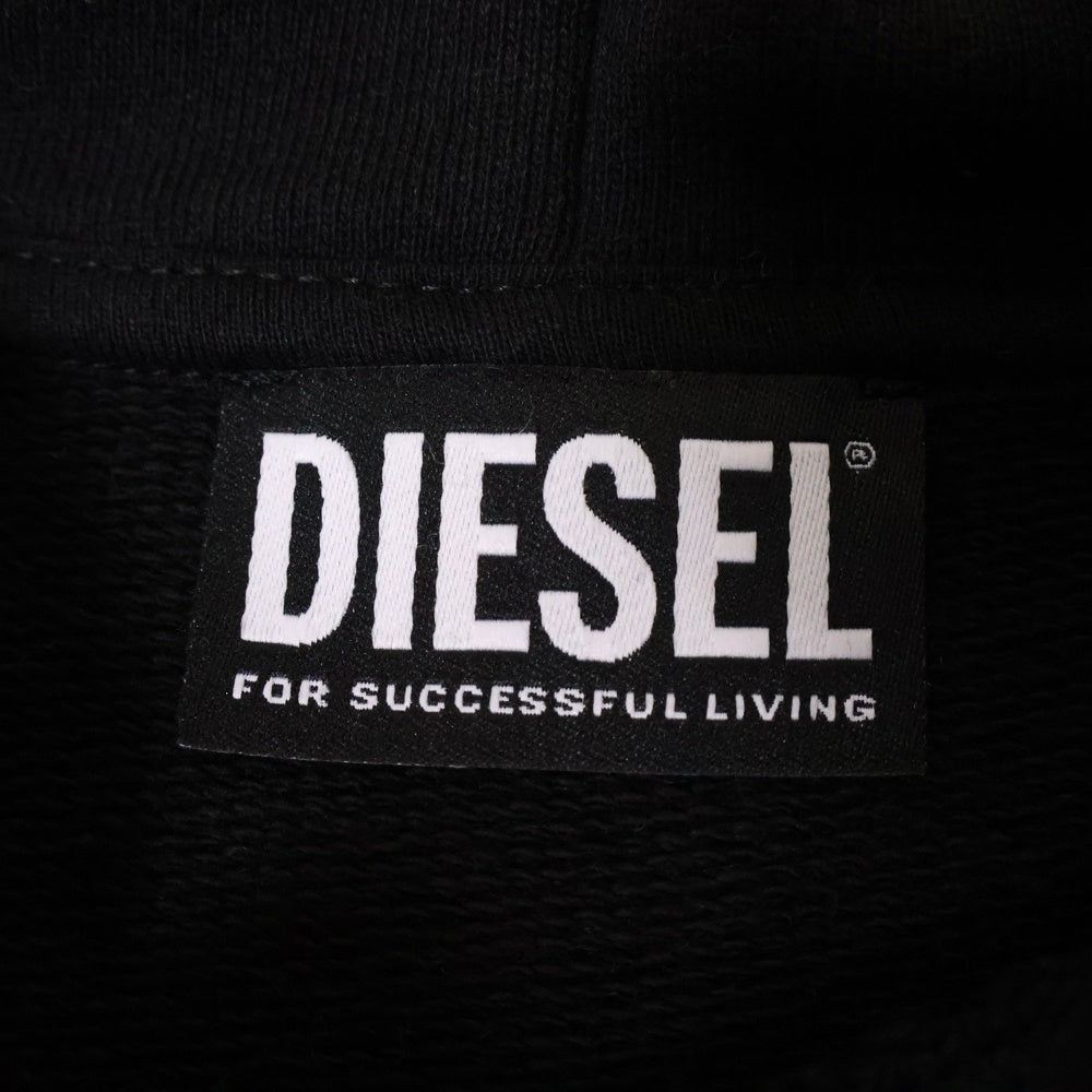 DIESEL(ディーゼル) センターロゴデザイン プルオーバースウェットパーカー フーディ ブラック A05334