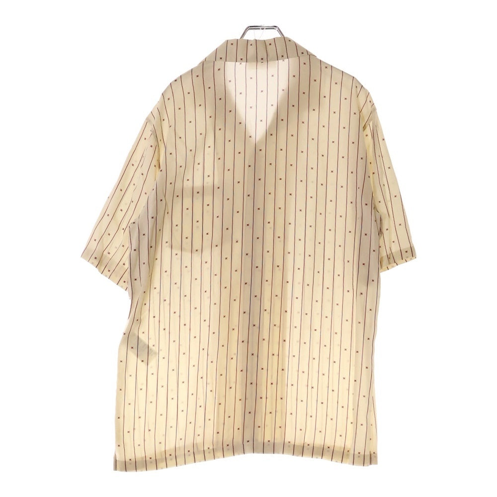 CELINE(セリーヌ) 23AW HAWAIIAN SHIRT IN PRINTED VISCOSE ミニ トリオンフ ストライププリント ハワイアンシャツ アイボリー 2C09B825W 16CB