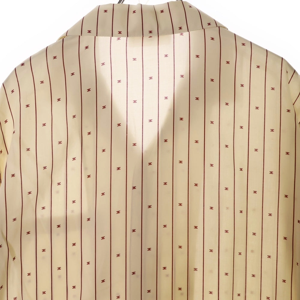 CELINE(セリーヌ) 23AW HAWAIIAN SHIRT IN PRINTED VISCOSE ミニ トリオンフ ストライププリント ハワイアンシャツ アイボリー 2C09B825W 16CB