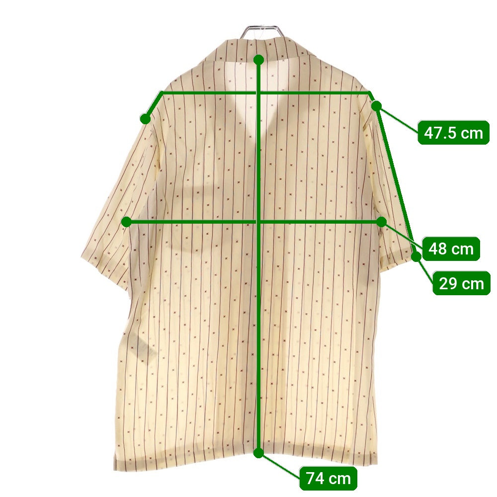 CELINE(セリーヌ) 23AW HAWAIIAN SHIRT IN PRINTED VISCOSE ミニ トリオンフ ストライププリント ハワイアンシャツ アイボリー 2C09B825W 16CB