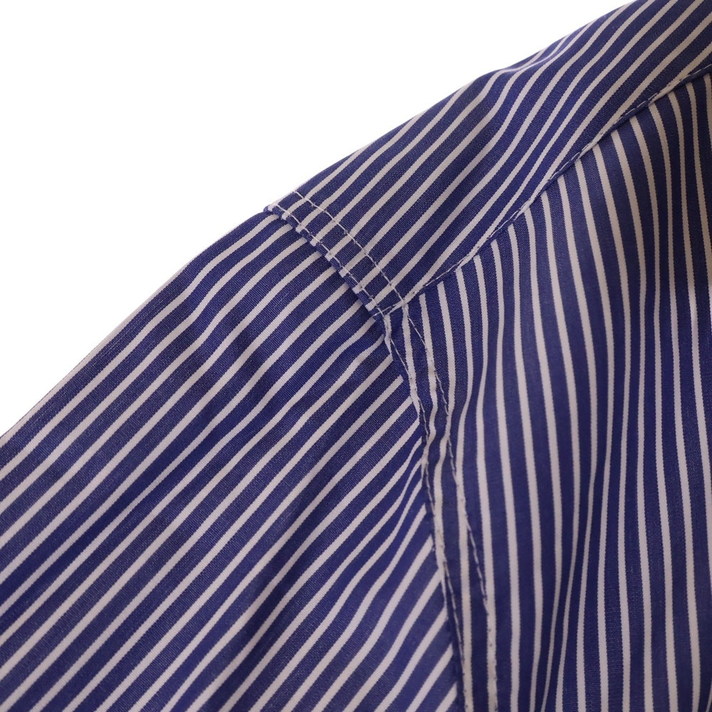 MAISON KITSUNE(メゾンキツネ) フォックスヘッド クラシック ストライプ 長袖シャツ ブルー MM00411WC2046