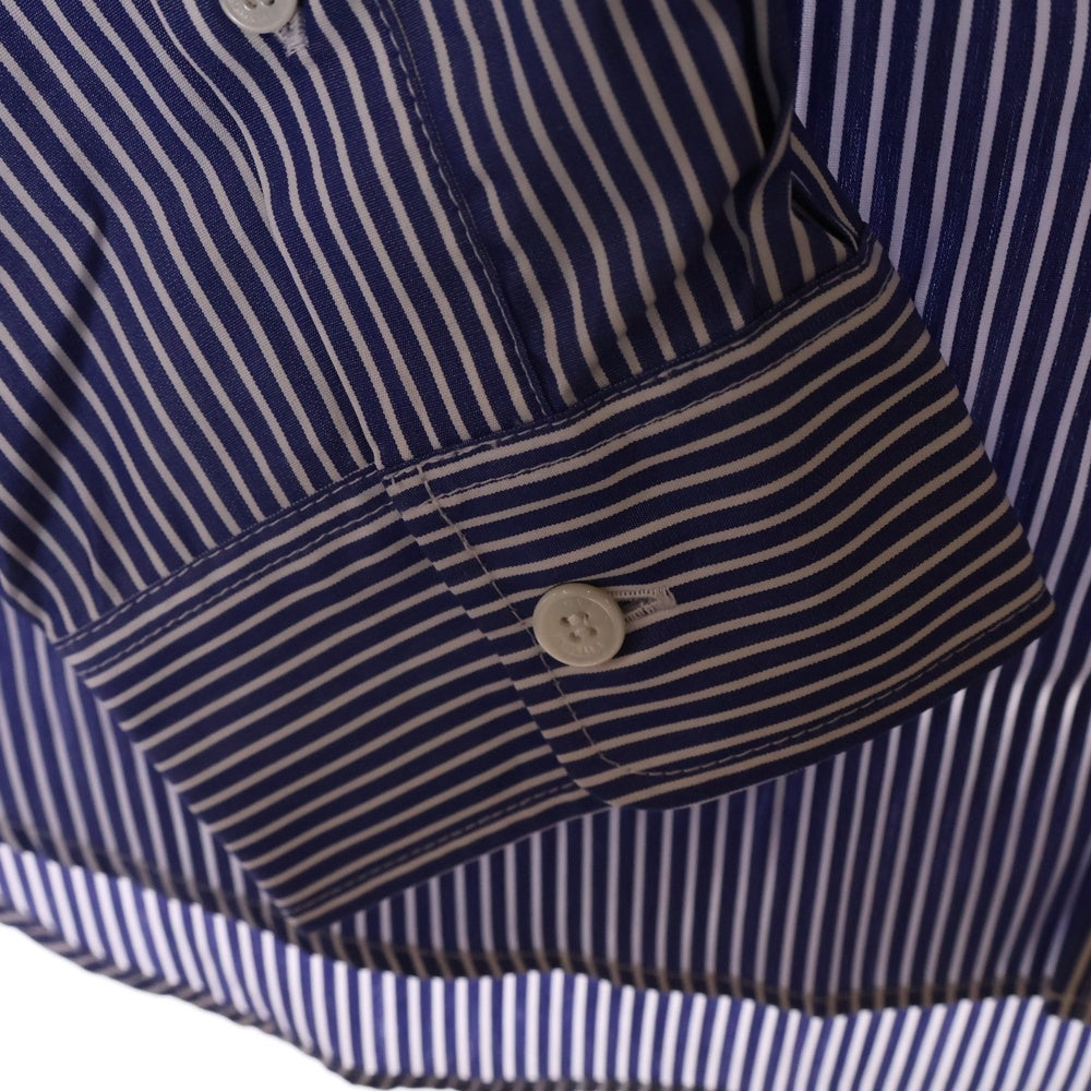 MAISON KITSUNE(メゾンキツネ) フォックスヘッド クラシック ストライプ 長袖シャツ ブルー MM00411WC2046