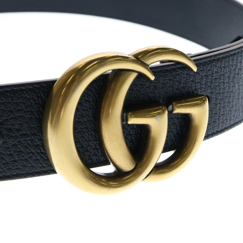 GUCCI(グッチ) ダブルG ワイド レザー ベルト ブラック 406831 DJ20T