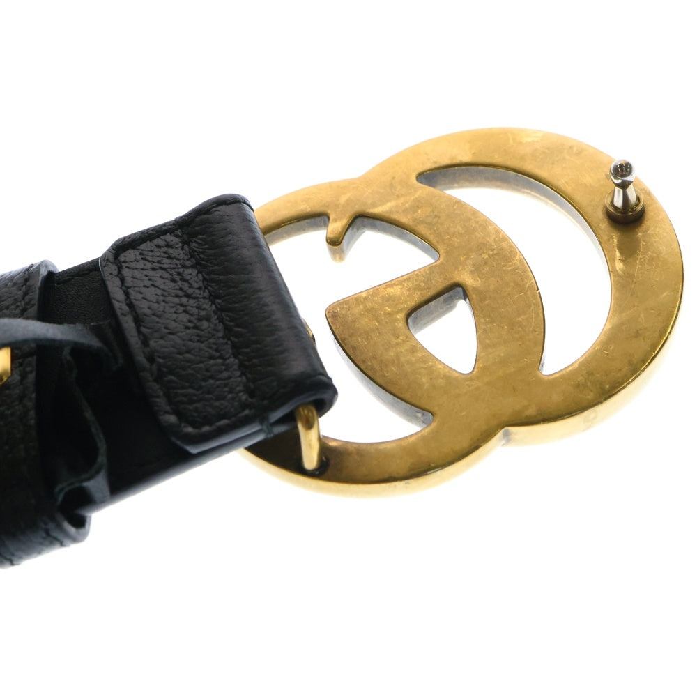 GUCCI(グッチ) ダブルG ワイド レザー ベルト ブラック 406831 DJ20T