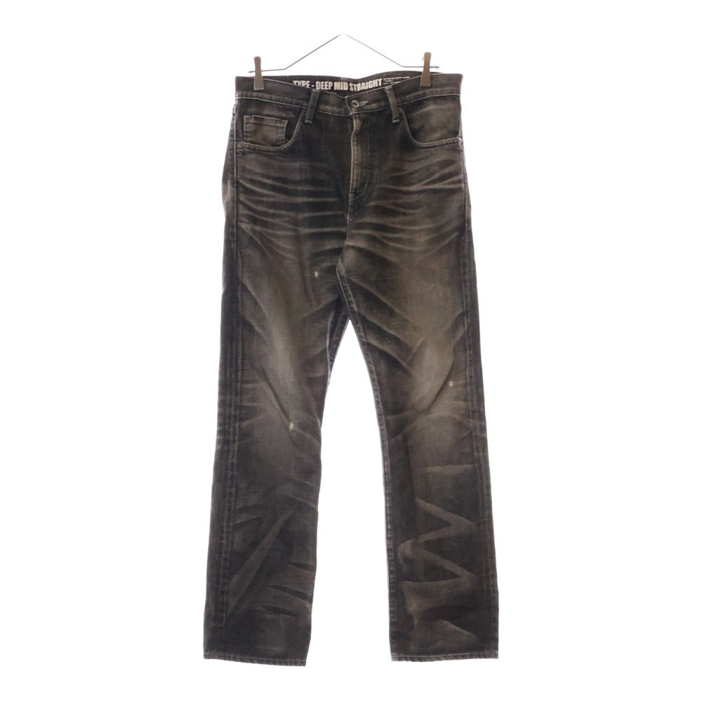 NEIGHBORHOOD(ネイバーフッド) DEEP MID STRAIGHT DENIM ダメージ加工 ストレートデニムパンツ ジーンズ ブラック