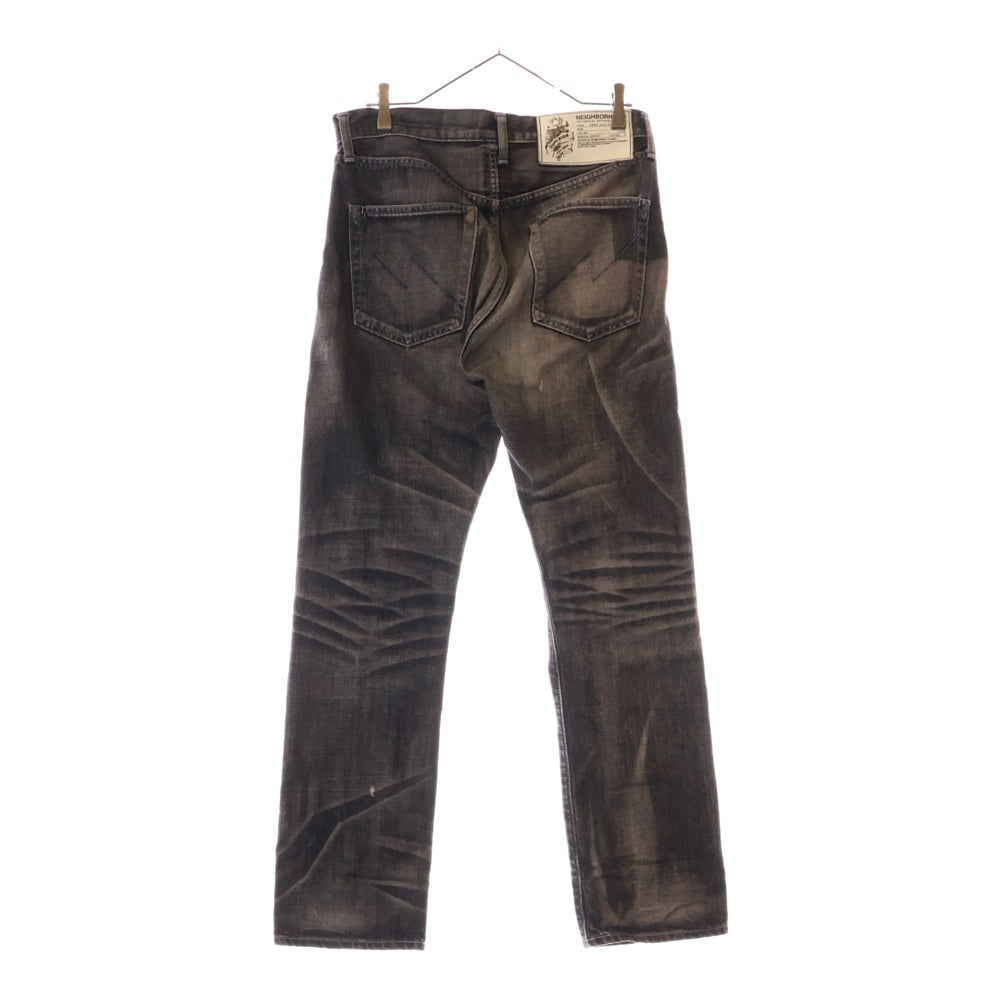 NEIGHBORHOOD(ネイバーフッド) DEEP MID STRAIGHT DENIM ダメージ加工 ストレートデニムパンツ ジーンズ ブラック