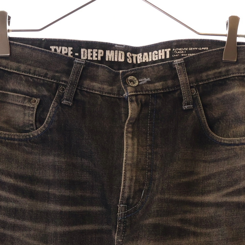 NEIGHBORHOOD(ネイバーフッド) DEEP MID STRAIGHT DENIM ダメージ加工 ストレートデニムパンツ ジーンズ ブラック