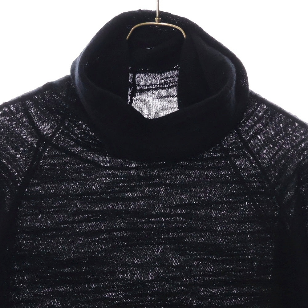 CHANEL(シャネル) カシミヤ アルパカ 装飾付き タートルネックニットセーター ブラック レディース P42488K04286