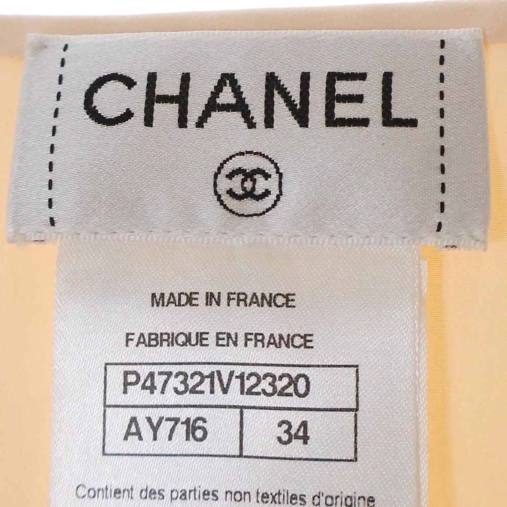 CHANEL(シャネル) リボン付き ココマーク パールボタン シルクブラウス ピンク レディース P47321V12320
