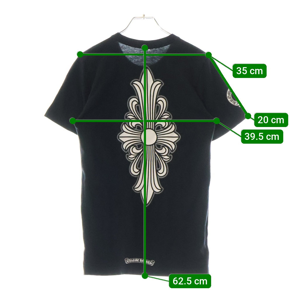 CHROME HEARTS(クロムハーツ) Floral Cross T-shirt フローラルクロス プリント半袖Tシャツ カットソー ブラック