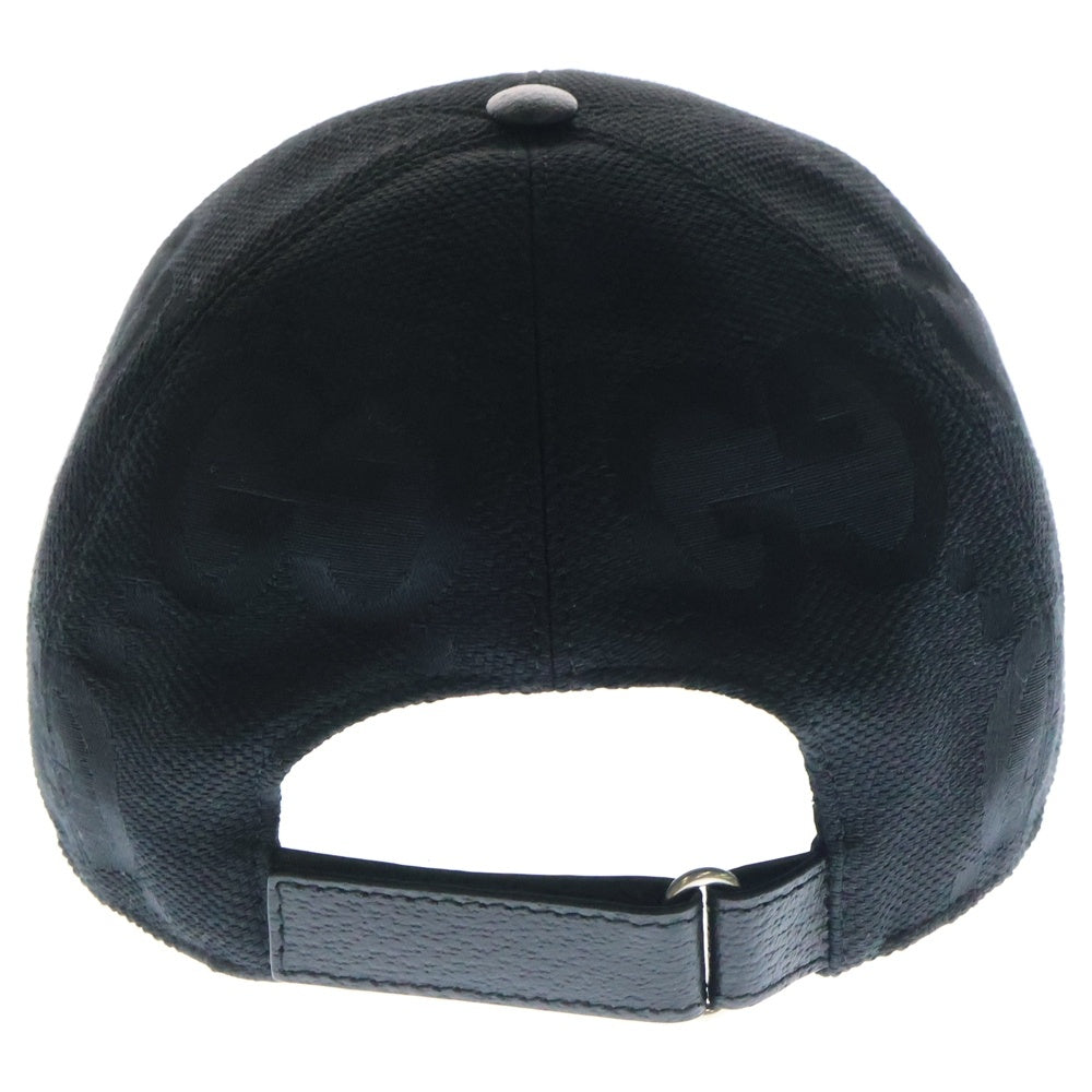 GUCCI(グッチ) ジャンボGGロゴ コットン ベースボールキャップ 帽子 ブラック 727562 4HAVS