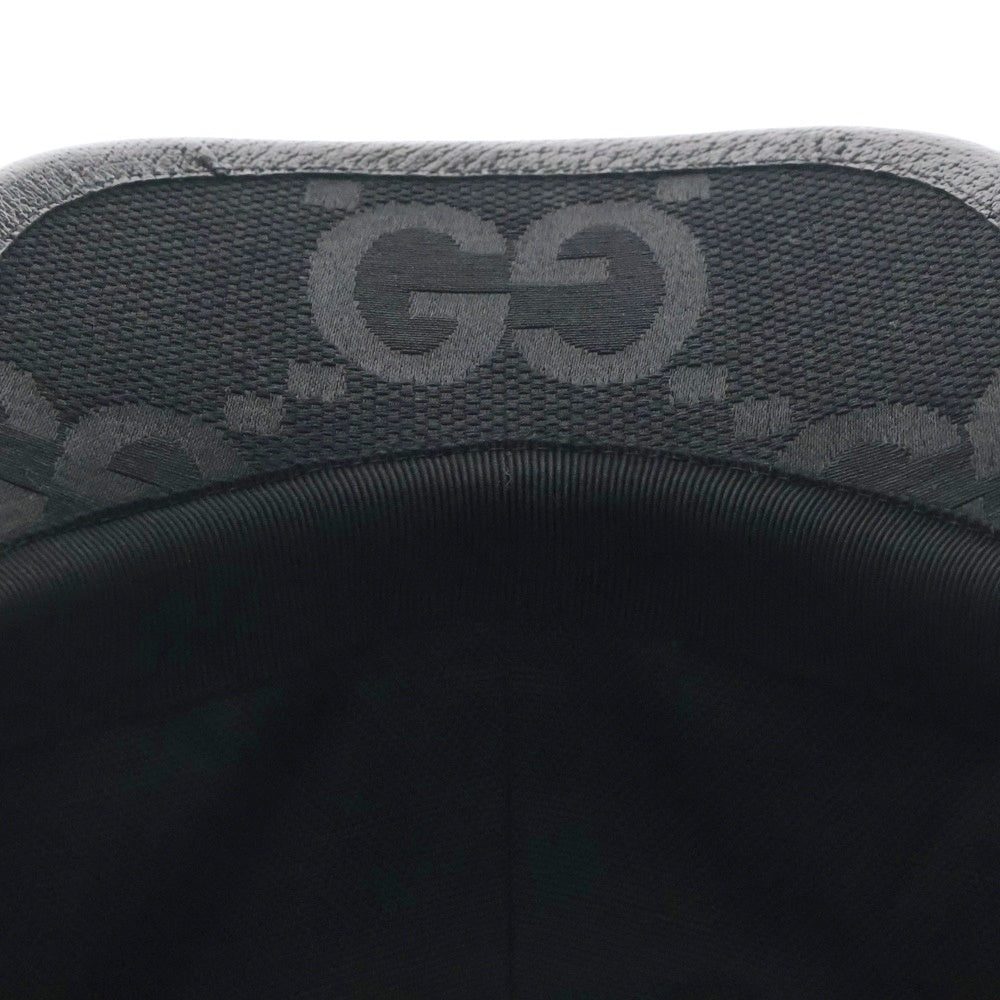 GUCCI(グッチ) ジャンボGGロゴ コットン ベースボールキャップ 帽子 ブラック 727562 4HAVS