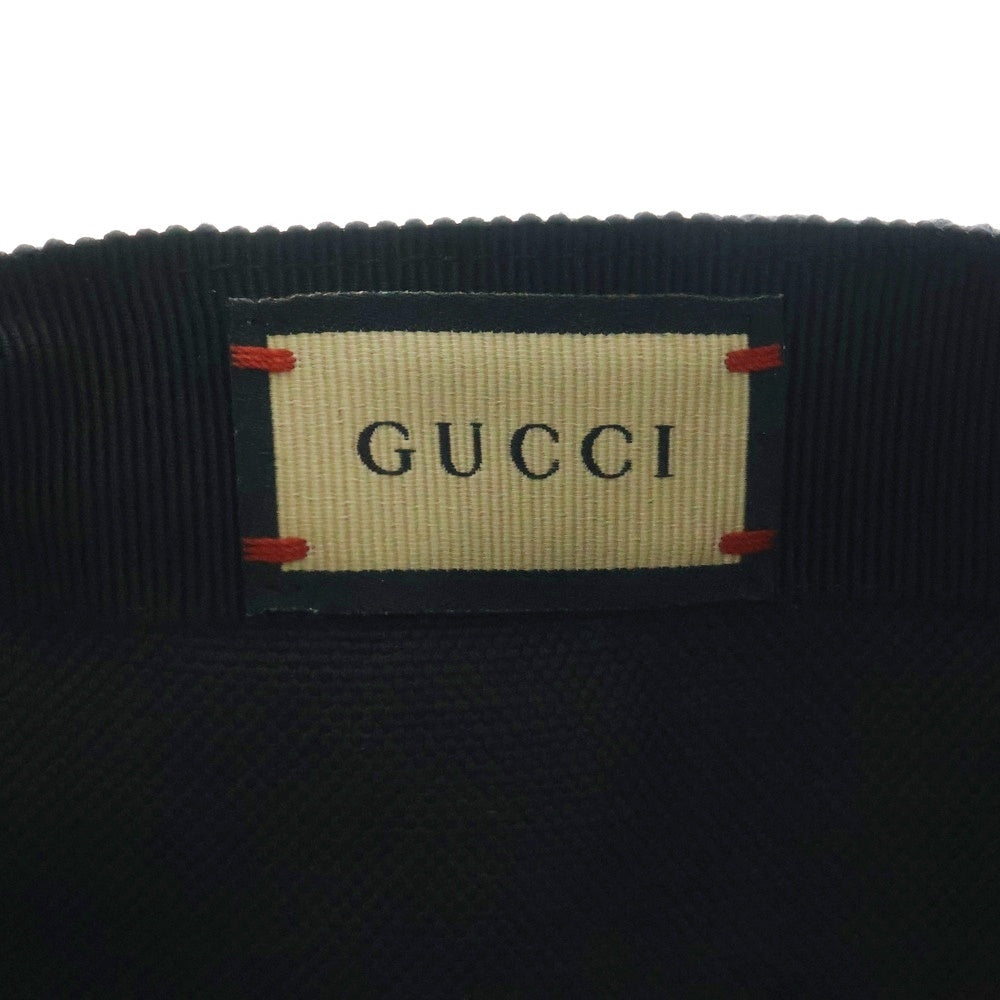 GUCCI(グッチ) ジャンボGGロゴ コットン ベースボールキャップ 帽子 ブラック 727562 4HAVS