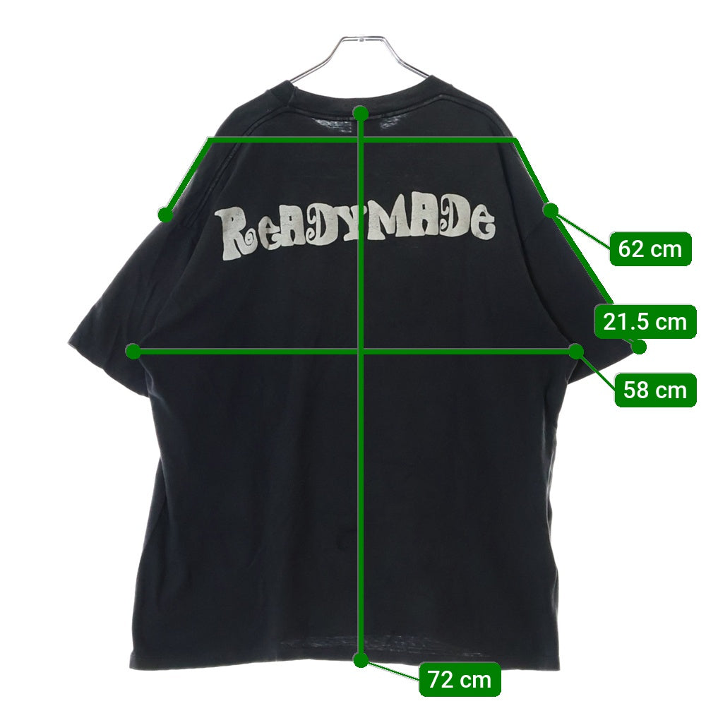 READY MADE(レディメイド) 24AW SS T-SHIRT PEACE ダメージ加工半袖Tシャツ グレー RE-CO-BK-00-00-280
