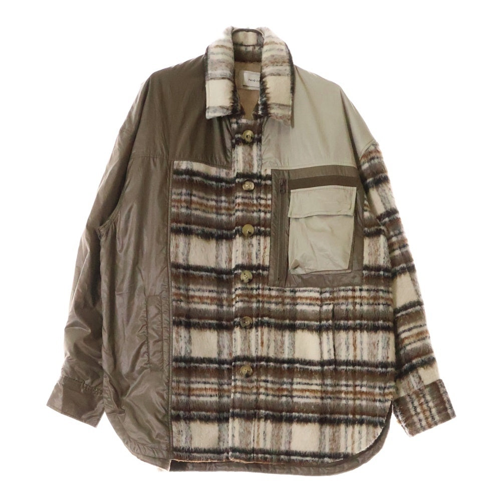 Feng Chen Wang(フェン チェン ワン) PANELLED FLANNEL SHIRT JACKET パネルドフランネルシャツジャケット マルチ FMF14JK30
