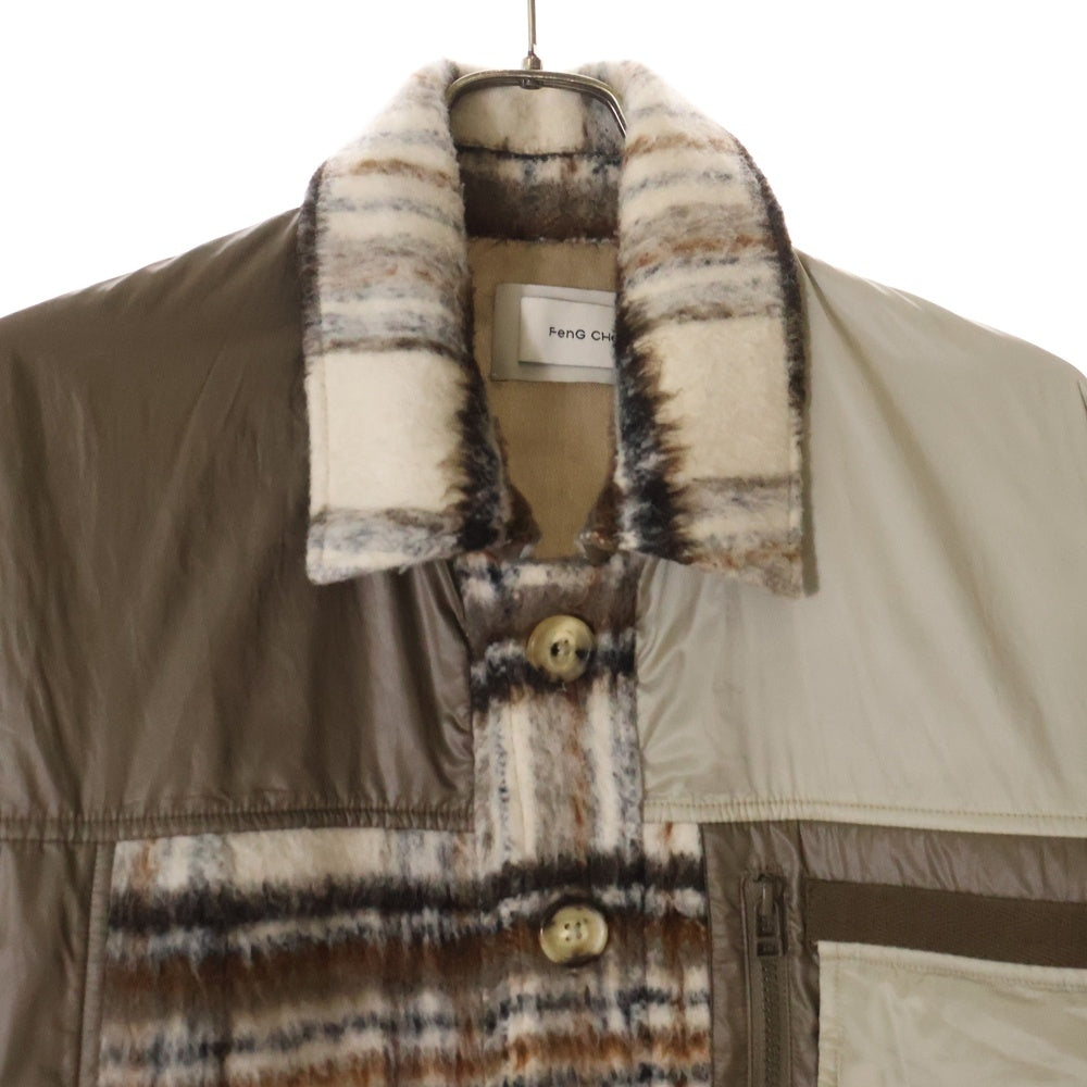 Feng Chen Wang(フェン チェン ワン) PANELLED FLANNEL SHIRT JACKET パネルドフランネルシャツジャケット マルチ FMF14JK30