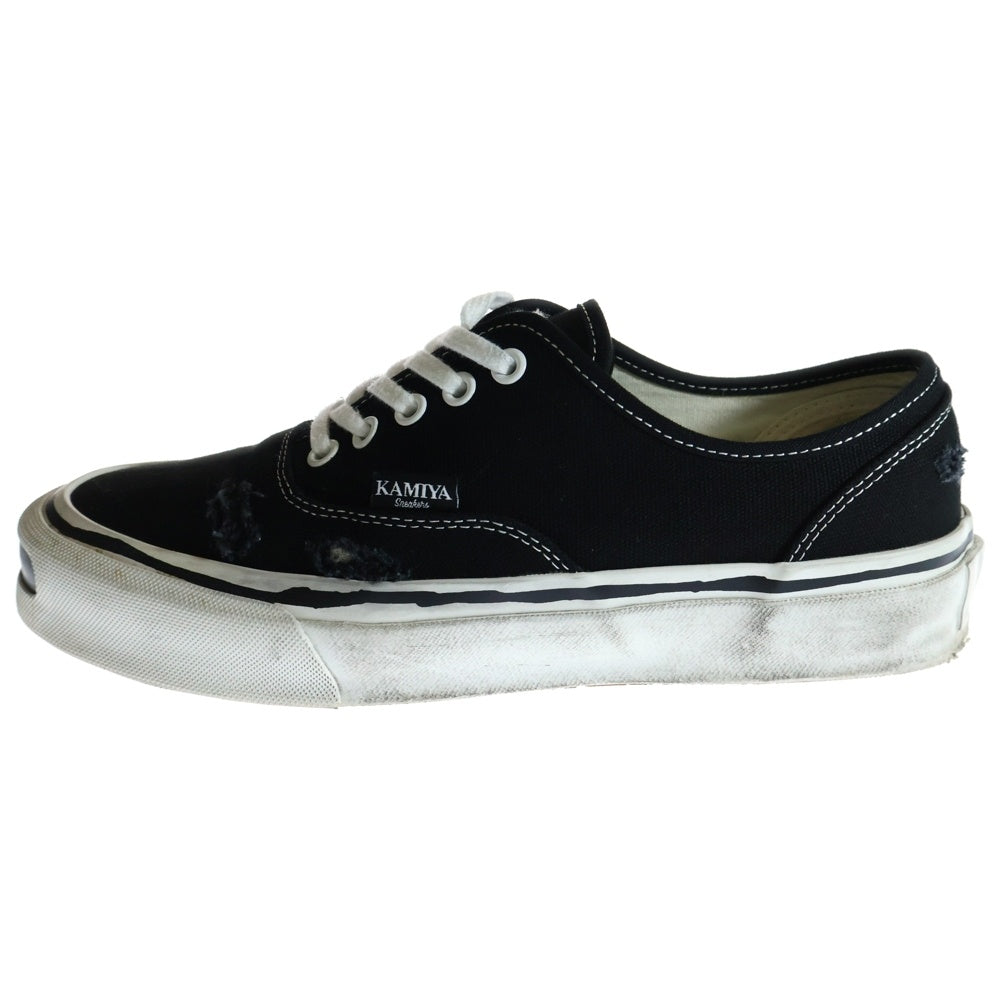 KAMIYA(カミヤ) Herc Distressed Vulcanized Sneaker ハーク ヴァルカナイズ スニーカー ローカットスニーカー ブラック G13FW702