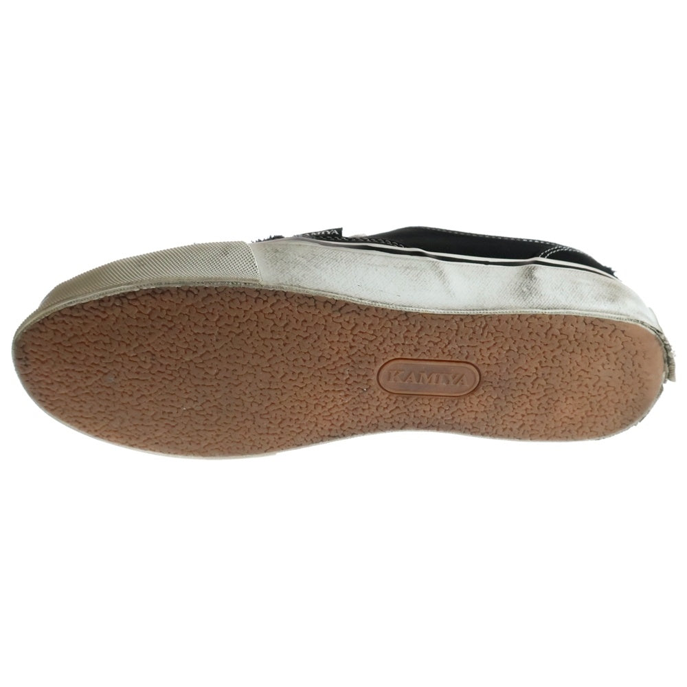 KAMIYA(カミヤ) Herc Distressed Vulcanized Sneaker ハーク ヴァルカナイズ スニーカー ローカットスニーカー ブラック G13FW702