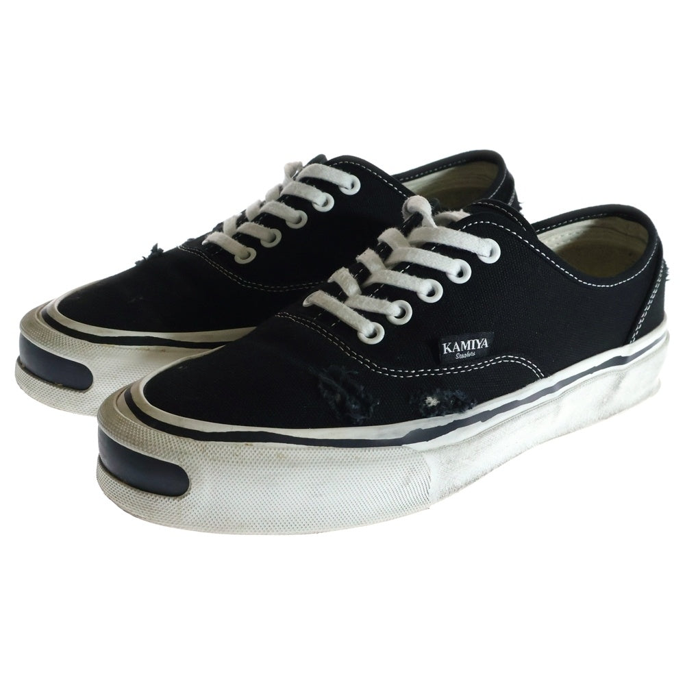 KAMIYA(カミヤ) Herc Distressed Vulcanized Sneaker ハーク ヴァルカナイズ スニーカー ローカットスニーカー ブラック G13FW702