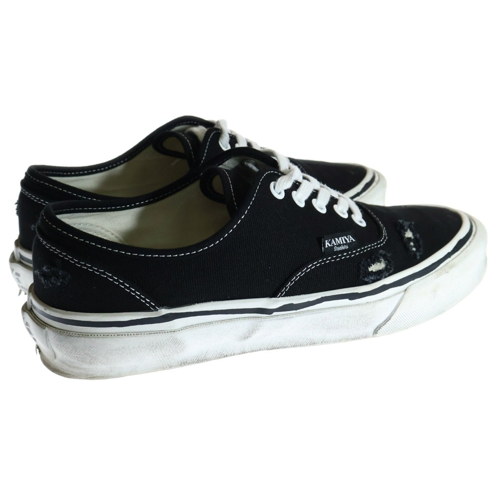 KAMIYA(カミヤ) Herc Distressed Vulcanized Sneaker ハーク ヴァルカナイズ スニーカー ローカットスニーカー ブラック G13FW702