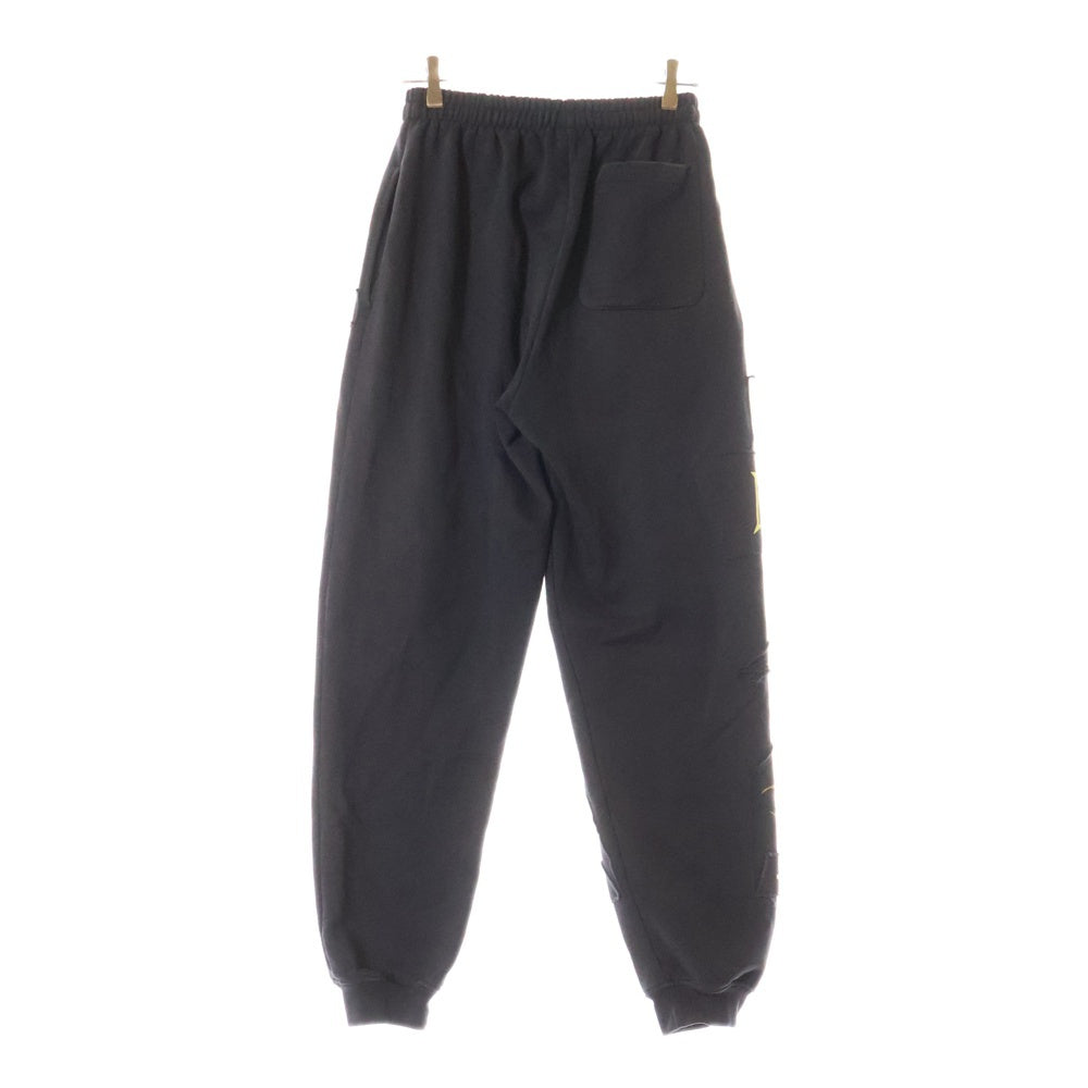 VETEMENTS(ヴェトモン) 21AW Hardcore Patched Logo Sweatpants ハードコアロゴ スウェットパンツ ブラック UA52PA350X
