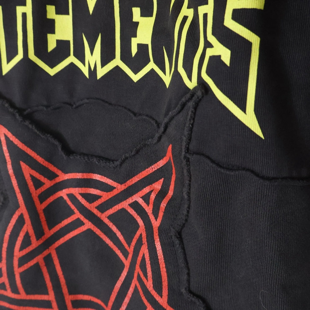 VETEMENTS(ヴェトモン) 21AW Hardcore Patched Logo Sweatpants ハードコアロゴ スウェットパンツ ブラック UA52PA350X