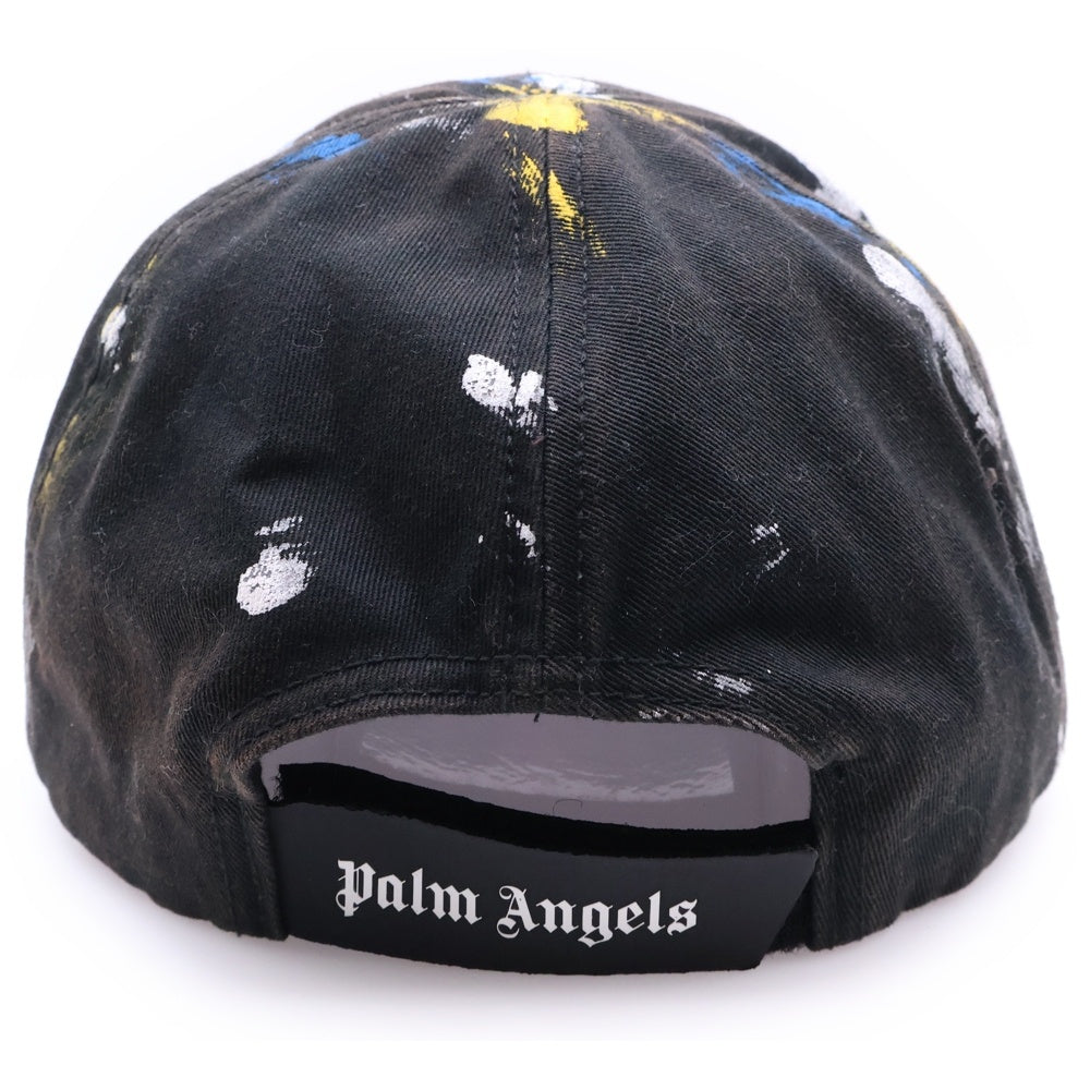 Palm Angels(パームエンジェルス) ペイント加工 帽子 キャップ ブラック PMLB061S22FAB001
