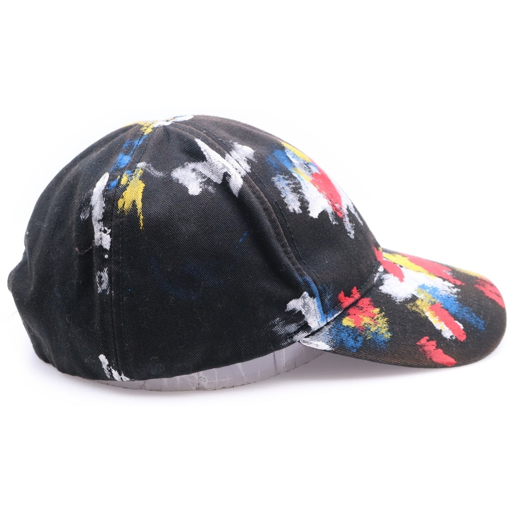 Palm Angels(パームエンジェルス) ペイント加工 帽子 キャップ ブラック PMLB061S22FAB001