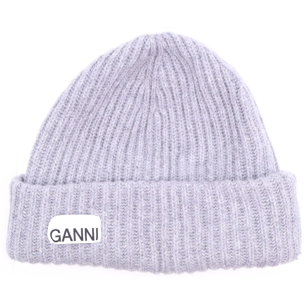 GANNI(ガニー) ウール ニット帽 帽子 ビーニー グレー