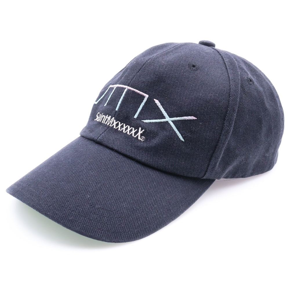 SAINT MICHAEL(セントマイケル) 24SS SMX6 CAP ロゴ刺繍 キャップ 帽子 ブラック SM-YS8-0000-068