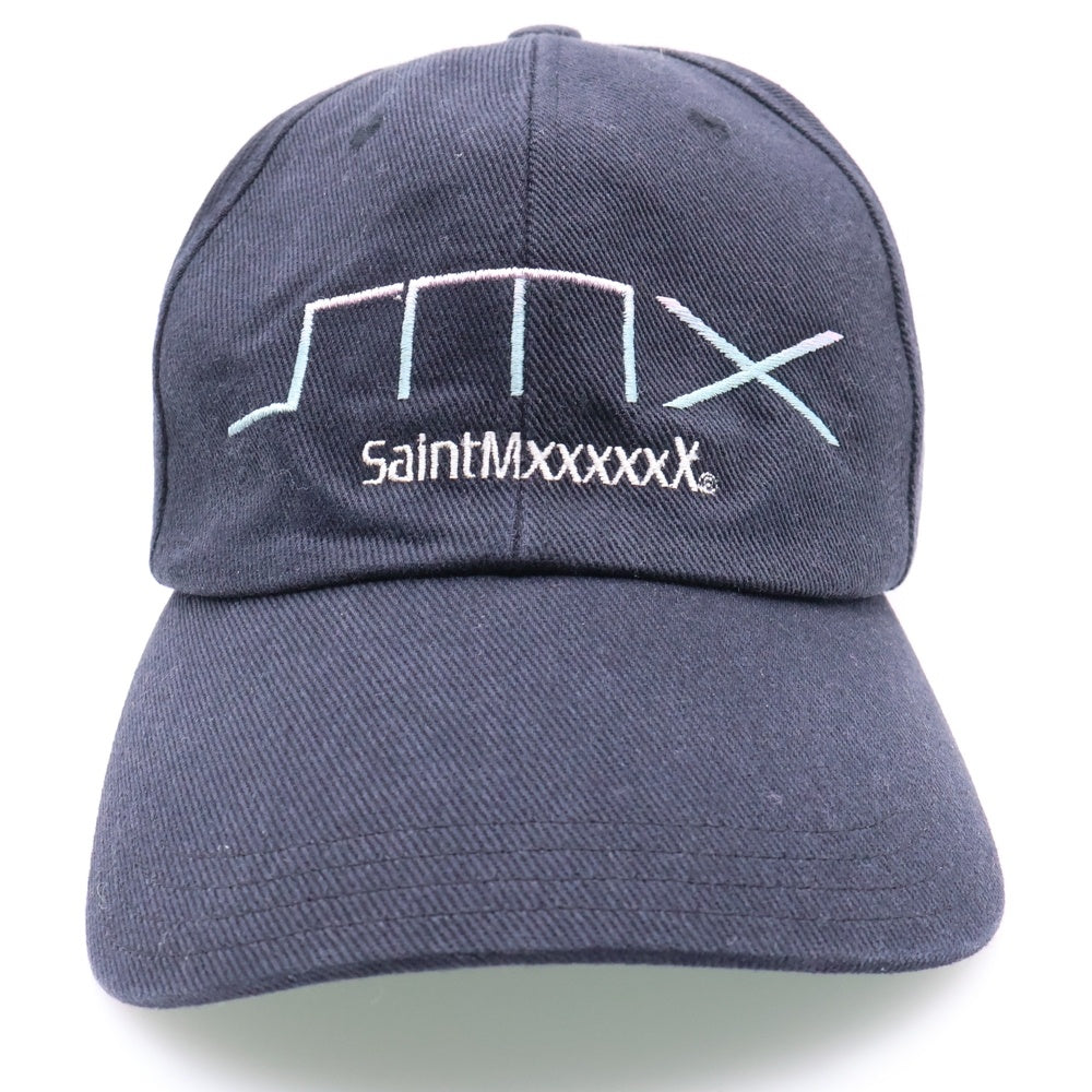 SAINT MICHAEL(セントマイケル) 24SS SMX6 CAP ロゴ刺繍 キャップ 帽子 ブラック SM-YS8-0000-068