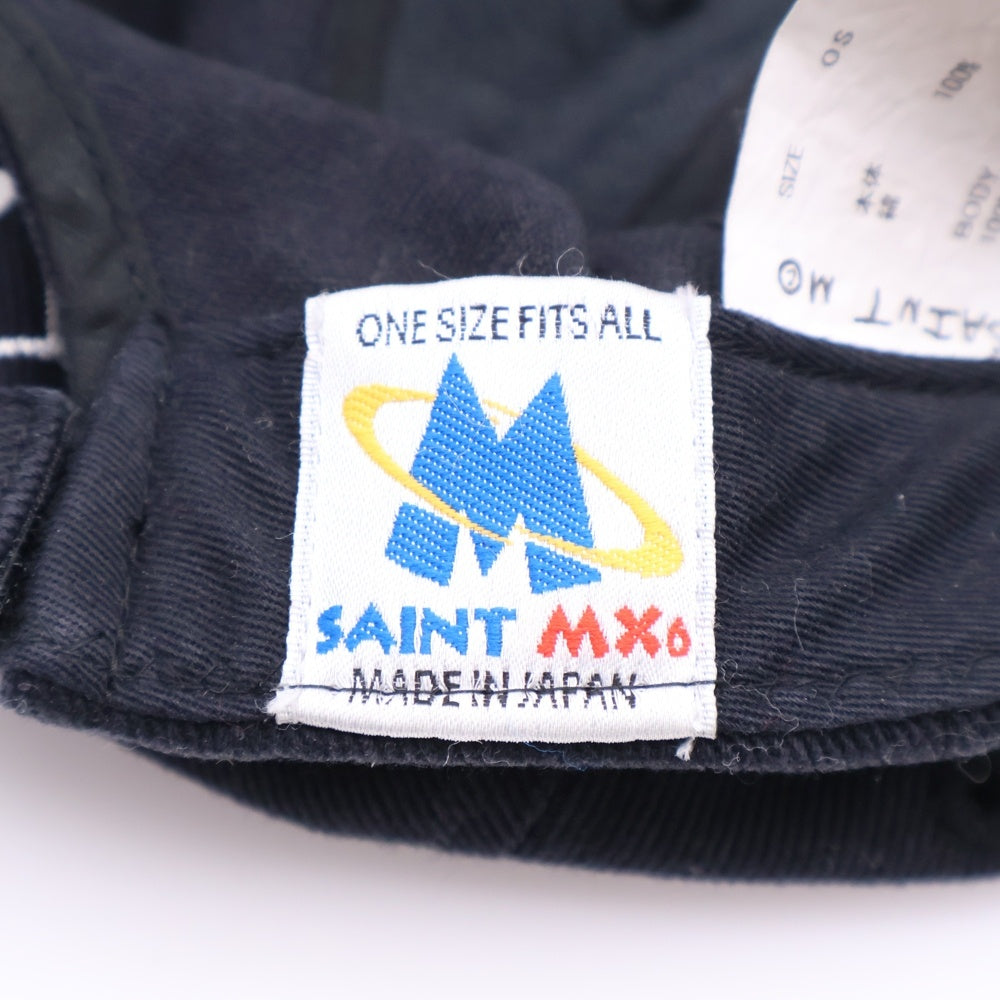 SAINT MICHAEL(セントマイケル) 24SS SMX6 CAP ロゴ刺繍 キャップ 帽子 ブラック SM-YS8-0000-068