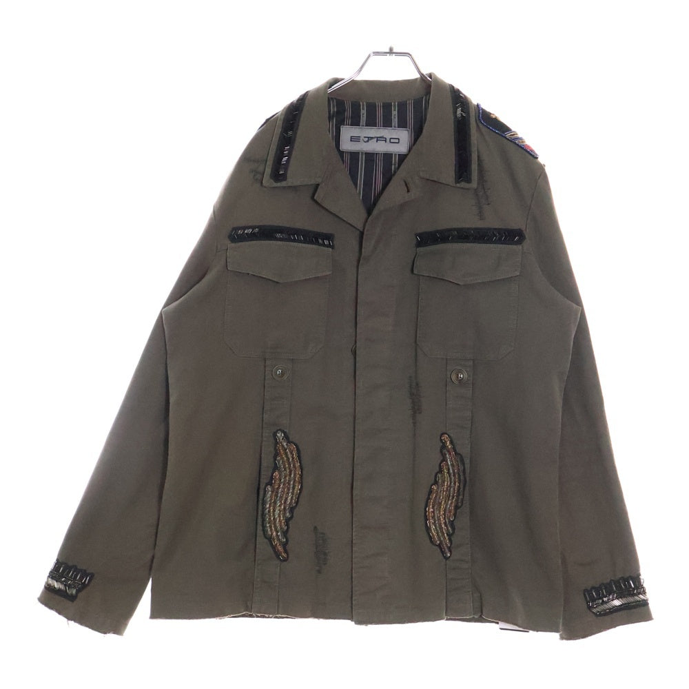 ETRO(エトロ) ビーズパッチ ミリタリージャケット カーキ 171-AS644-9185