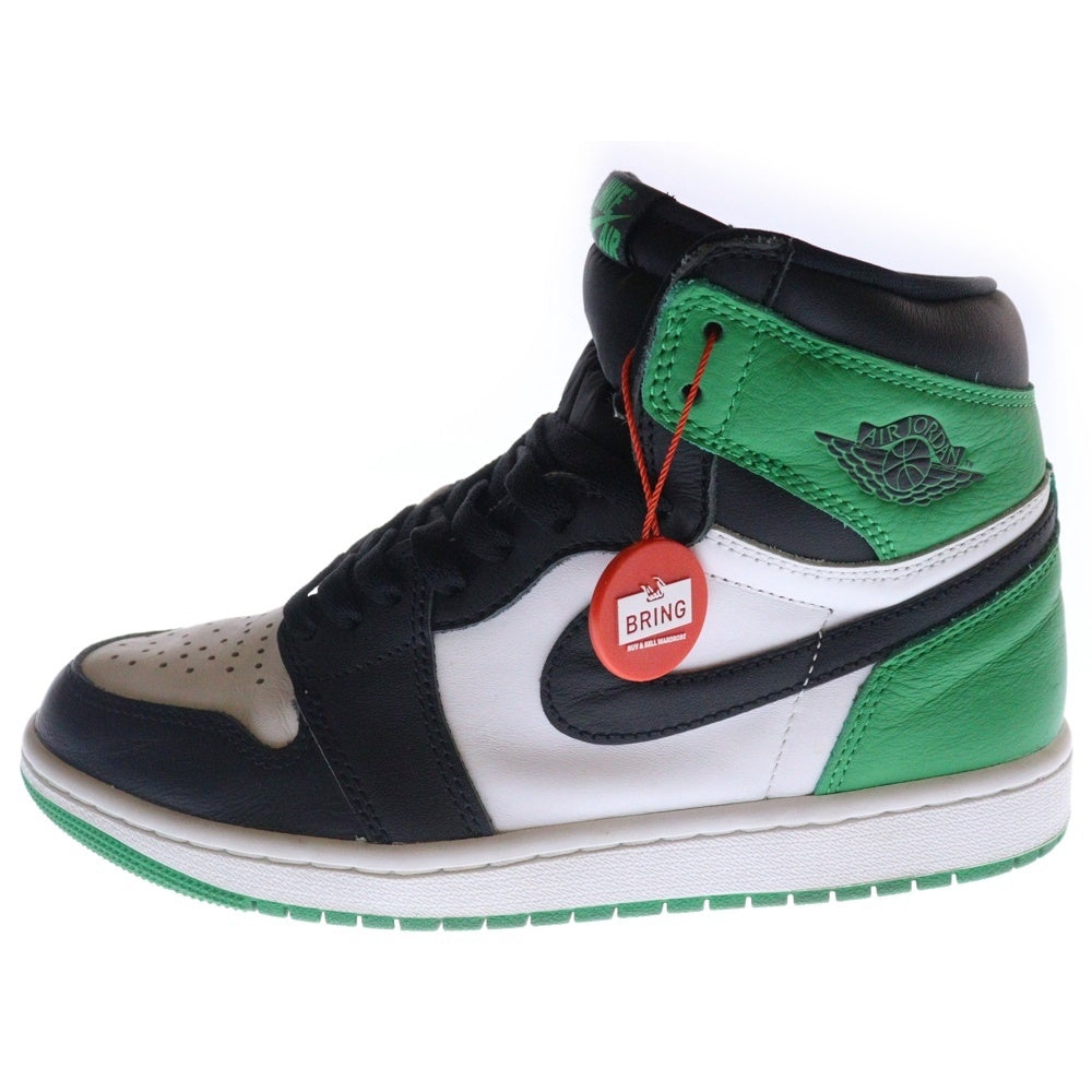 NIKE(ナイキ) AIR JORDAN 1 HI Black and Lucky Green エアジョーダン1 ラッキーグリーン ハイカットスニーカー ホワイト/グリーン US7/25cm DZ5485-031