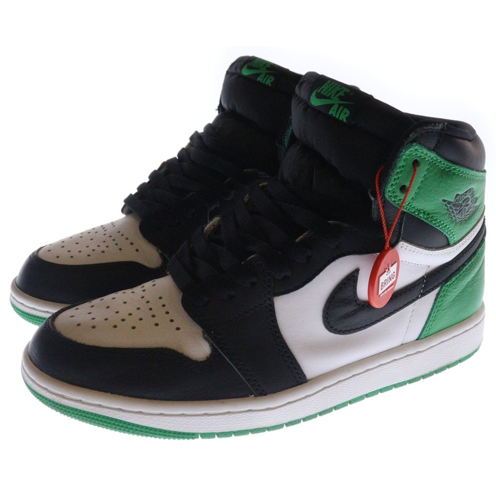 NIKE(ナイキ) AIR JORDAN 1 HI Black and Lucky Green エアジョーダン1 ラッキーグリーン ハイカットスニーカー ホワイト/グリーン US7/25cm DZ5485-031