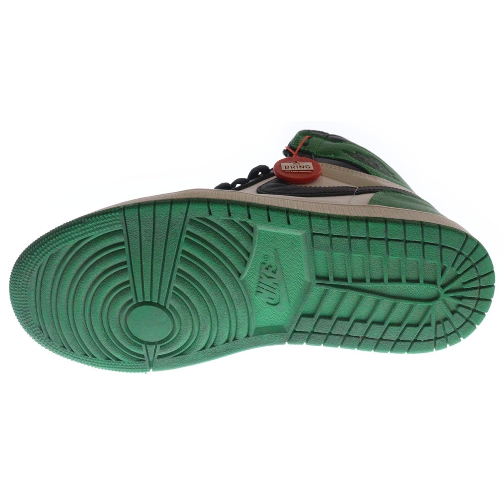 NIKE(ナイキ) AIR JORDAN 1 HI Black and Lucky Green エアジョーダン1 ラッキーグリーン ハイカットスニーカー ホワイト/グリーン US7/25cm DZ5485-031