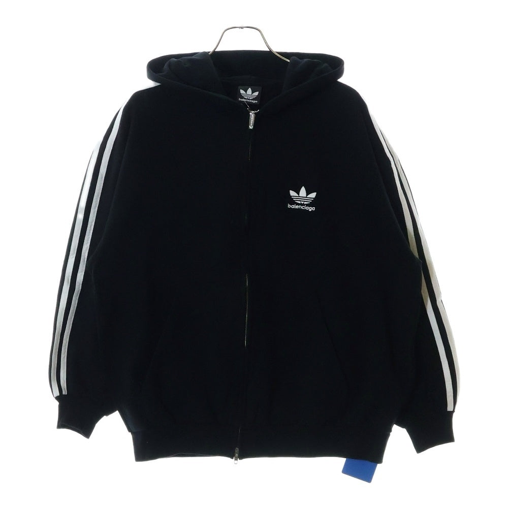 BALENCIAGA(バレンシアガ) 23SS ×adidas Zip Up Hoodie アディダス ジップアップスウェットパーカー フーディー ブラック 723754 TNVN2