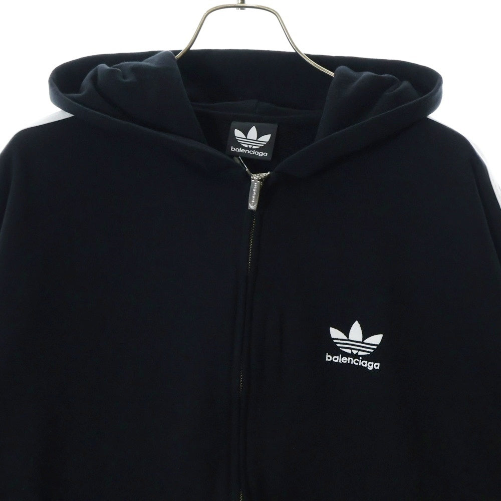 BALENCIAGA(バレンシアガ) 23SS ×adidas Zip Up Hoodie アディダス ジップアップスウェットパーカー フーディー ブラック 723754 TNVN2