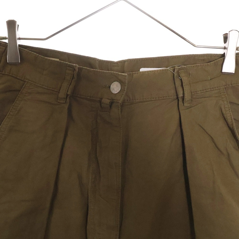 DRIES VAN NOTEN(ドリスヴァンノッテン) Wide Tuck Pants ワイドリネンタックパンツ カーキ