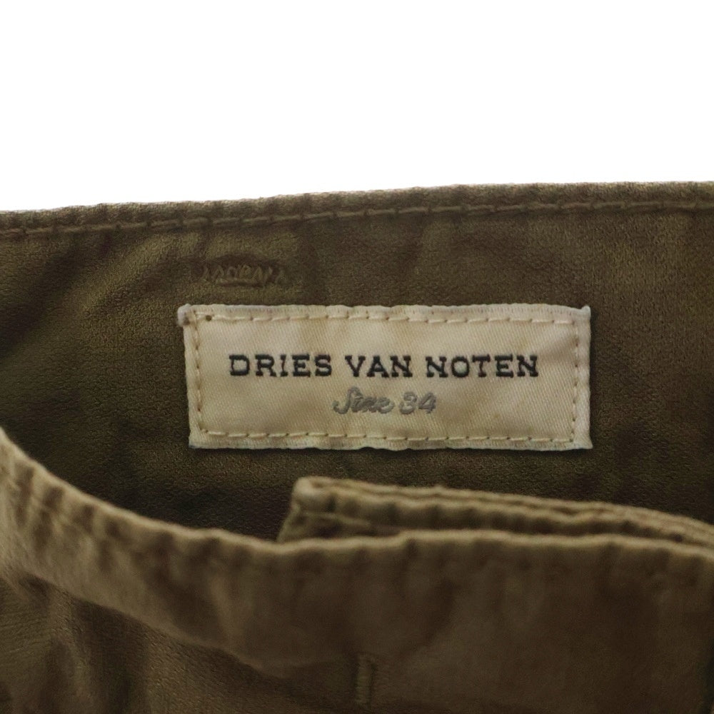 DRIES VAN NOTEN(ドリスヴァンノッテン) Wide Tuck Pants ワイドリネンタックパンツ カーキ