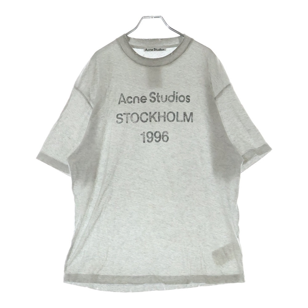 Acne Studios(アクネ ストゥディオズ) ヴィンテージ加工 フロントロゴプリント 半袖Tシャツ カットソー グレー FN-UX-TSHI000017-CL0201